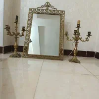 آینه وشمعدان برنجی