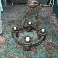 لوستر رومی ۴ شعله چوبی|لوستر و چراغ آویز|تهران, دروازه شمیران|دیوار