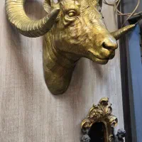 مجسمه برنز دیوارکوب کله قوچ برنزی