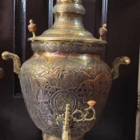 دو عدد سماور زغالی برنجی تمام قلم ارتفاع ۱۳۰ سانت|کلکسیون اشیاء عتیقه|تهران, نارمک|دیوار