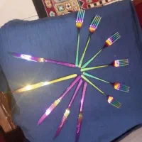 چنگال میوه هفت رنگ وچاقو میوه هفت رنگ ورق بزنید