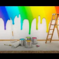 نقاشی ورنگ امیزی ساختمان وچوب