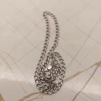 زنجیر گردنی نقره بافت متوسط ۵۳ سنتی