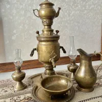 ست کامل سماور برنجی عتیقه