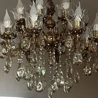 لوستر برنجی ۱۶ شعله|لوستر و چراغ آویز|کرج, باغستان|دیوار