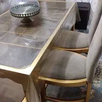 میز غذاخوری 6نفره وساعت ایستاده هر دو باهم