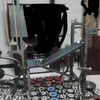 دستگاه۵۴کاره،یک جفت دمبل،هالتر،۳۳کیلو وزنه