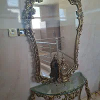 آینه همراه میز و ساعت|بوفه، ویترین، کنسول|خمینی‌شهر, |دیوار