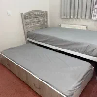 تخت کشویی و باکس دار/تخت مهمانشو/همراه تشک وملحافه