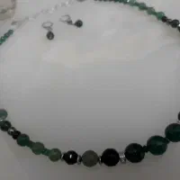 گردنبندسنگ عقیق سبز و مشکی و اونتورین|جواهرات|تهران, حکیمیه|دیوار