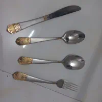 سرویس قاشق چنگال چوبی همراه با میز|ظروف سرو و پذیرایی|گلبهار, شهر جدید گلبهار|دیوار