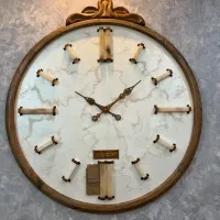 ساعت دیواری چوبی جذاب مدل رسپینا پتینه کاری شده