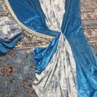 والان پرده آبی فیروزه ای