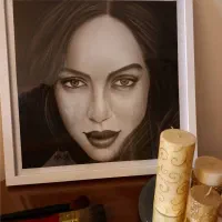 نقاشی سیاه قلم چهره، کادو، هدیه