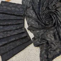 روسری حریر گل برجسته نگینی کره ای(دل آرا-فاطمیه)