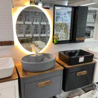 روشویی کابینتی دل مدل بامبو رویه طرح چوب پی وی سی