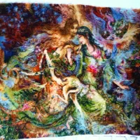 تابلو فرش شفقت دستبافت زیبا نما دار