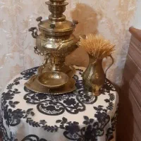 سماور برنجی زعالی به همراه سرویس بسیار محکم