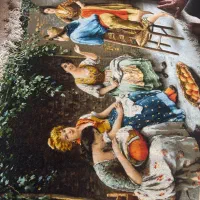 قالی دست باف نخ ابریشم طرح اروپایی