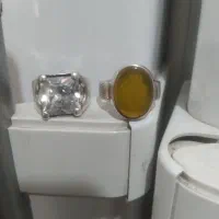 دوعددانگشترنقره شرف شمس وموزینات جفتش۳۳۰۰ملیون