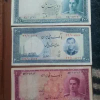 اسکناس ۲۰۰ریال سری ۳ درحد و ۱۰۰ریال گلی و فرودگاهی