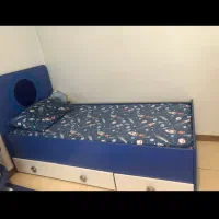 تخت سایز نوجوان سه کشو به همراه تشک خوشخواب