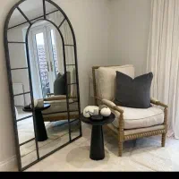 آینه قدی پنجرهای فلزی رنگ سفید مشکی