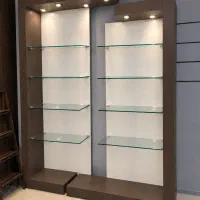 ویترین فروشگاهی دکوراتیو نورپردازی‌دار دو رنگ