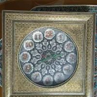 ساعت دیواری خاتم کاری و طرح چوب