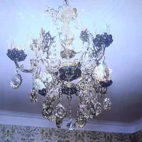 لوستر برنجی 5شاخه 10شعله کاملا نو