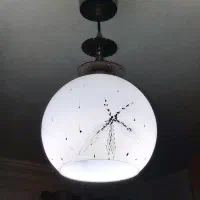 لوستر سرامیکی با آویز چوبی
