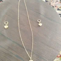 نیم ست طرح قلب.گوشواره و پلاک زنجیر|بدلیجات|فاضل آباد, |دیوار