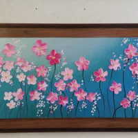 تابلو نقاشی گل برجسته تکسچر