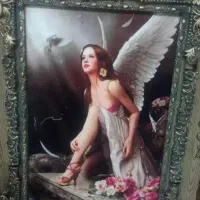 چوب قاب تبریز و قالیچه فرشته دوبال تابلوفرش هدیه