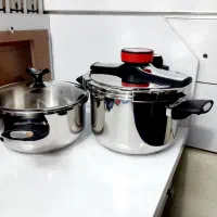 زودپز دوقلو 5+7 لیتر یونیک روگازی دارای سبد بخارپز|ظروف پخت‌وپز|گرگان, |دیوار