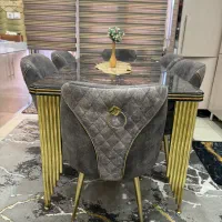 میز نهارخوری  شش نفره پارچه خارجی و‌استیل