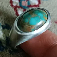 انگشتر نقره با نگین فیروزه نیشابوری|جواهرات|مشهد, چهارچشمه|دیوار