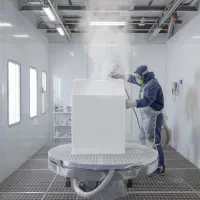 استخدام رنگ کار حرفه‌ای روشویی کابینتی