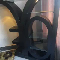 بوفه چوبی Loe چراغ ال  جای گلدون و اشیاه شراب خوری