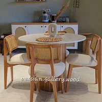 میز ناهارخوری آروَن و صندلی حصیری انواع روستیک