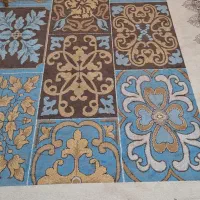 گلیم فرش ۹ متری زمینه کرم در حد نو