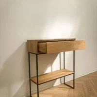 آینه و کنسول چوبی دست‌ساز|بوفه، ویترین، کنسول|چمستان, |دیوار