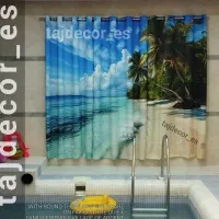 پرده چاپی طرح ساحل دریا|پرده، رانر، رومیزی|نوشهر, |دیوار