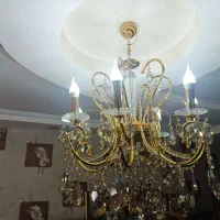 لوستر هشت شاخه برنج وکریستال