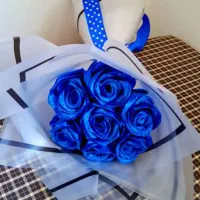 دسته گل ربانی آبی