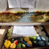 تابلو فرش نیمه بافته