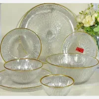 سرویس بلور ۳۳ پارچه سولو نوری تازه لب طلایی درجه۱