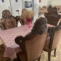 مبل سلطنتی ۷ نفره با دو میزبان وناهارخوری|مبلمان خانگی و میز عسلی|نجف‌آباد, امام خمینی|دیوار