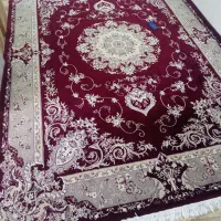 فرش 9 متری ابریشم رنگ زرشکی|فرش|بومهن, |دیوار