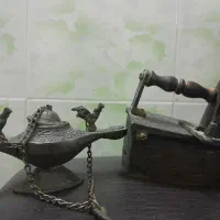 اتو ذغالی و چراغ علاالدین مسی خیلی خیلی قدیمی